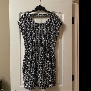 Blue and White Pattern Dress